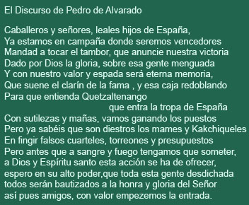 El Discurso de Pedro de Alvarado
